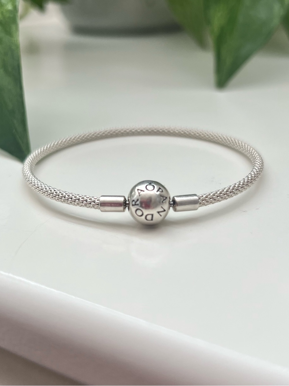 Pandora Mesh Bangle Bracelet, 925, Size Medium, 19cm